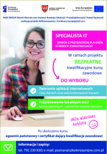 Specjalista IT – zawód z przyszłością dla osób o niskich kwalifikacjach – woj. wielkopolskie